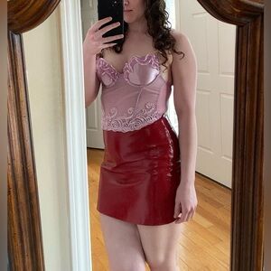 Vintage Pink Ruffle Corset Top